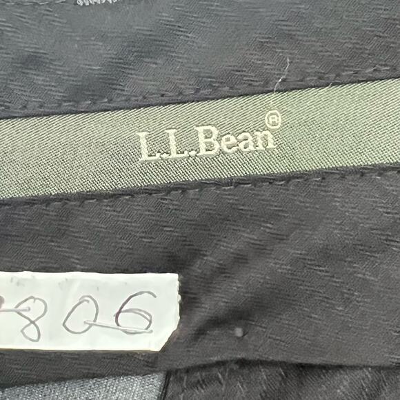 LL Bean Mens Chino Pants Size 38 Classic Fit Flat Front Gray 100% Cotton Pleated - Picture 11 of 14